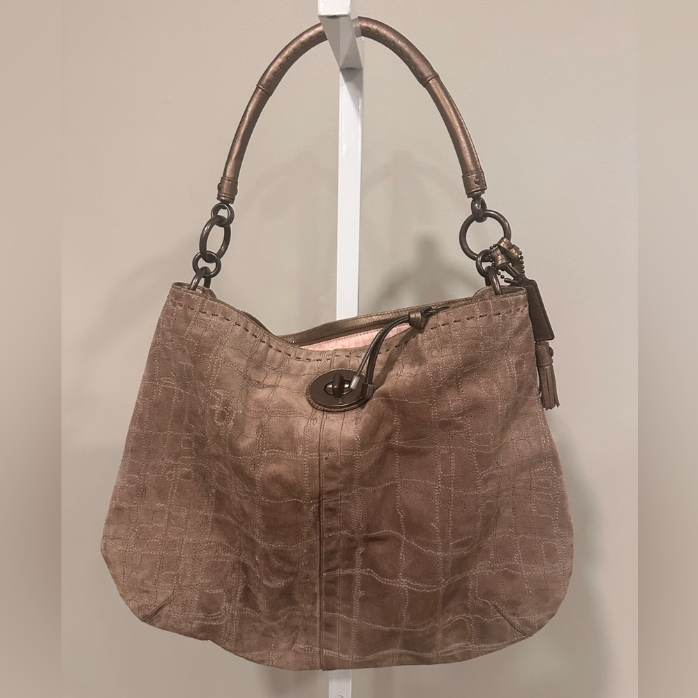 Coach suede and leather bag